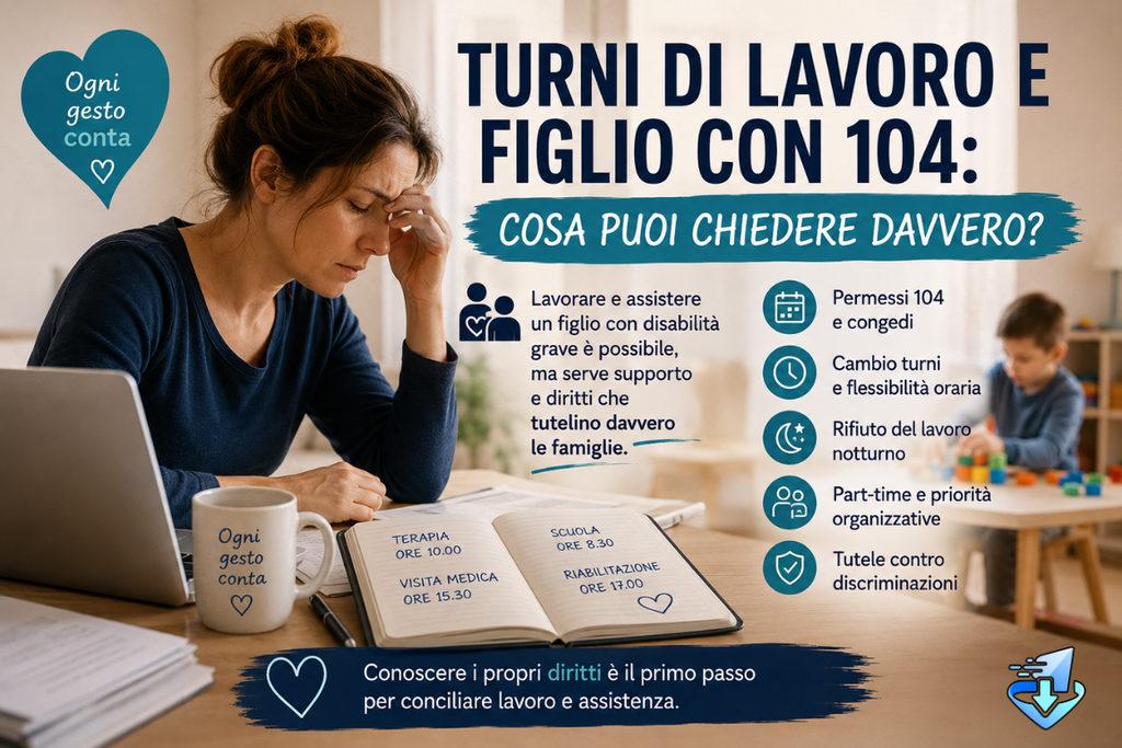 Turni di lavoro e figlio con 104: cosa puoi chiedere davvero?