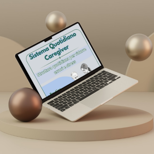 Laptop con copertina Sistema Quotidiano Caregiver | instantia